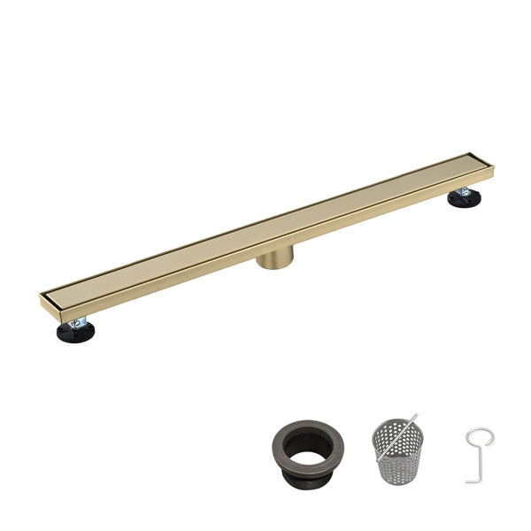 36 Inch Linear Shower Drain With 2-in-1 Flat & Tile Insert Removable Cover, 304 Stainless Steel With Hair Strainer...