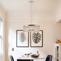 Modern Crystal Chandelier 19 Inches Aluminum Iron Round Ceiling Light Flush Mount Ceiling Light Fixture For Kitchen Island Dinning Bedrooms And Hallway Bulb Not Included