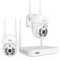 Hiseeu WK-2HD205 2 Cameras 5MP WiFi CCTV PTZ Camera Security System Kit 10CH NVR Recorder AI Motion Tracking IP Camera Set Video Surveillance System EU Plug