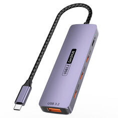 5-in-1 Type-C Docking Station with 10Gbps USB-C*3 / USB-A 3.2 / PD100W Type-C Multiports Hubs Apdater for PC Laptop Computer