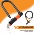 U Shaped Bike Lock With Two Keys Heavy Duty Cable With Bracket Bicycle Lock
