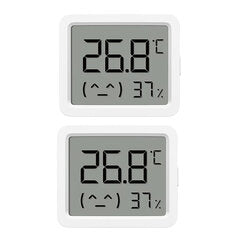 2Pcs XIAOMI 3 Mijia Smart Temperature Humidity Sensor Mini 0°C-60°C Range Bluetooth 5.0 High Precision Compact Hygrometer with LCD Display and Wall Sticker