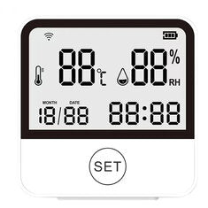 Tuya WiFi Smart Temperature and Humidity Sensor Thermometer Hygrometer Indoor with LED Screen Display Support Alexa Google Home