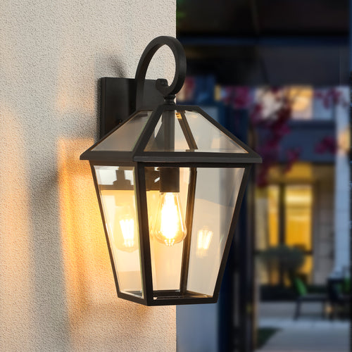 10  2pcs Outdoor Wall Lanterns, Black Finish Weatherproof Wall Sconce With Clear Glass Panels, Vintage Exterior Light Fixtures For Porch, Patio, Garage, And Entryway Bulb Not Included — kaufen online 