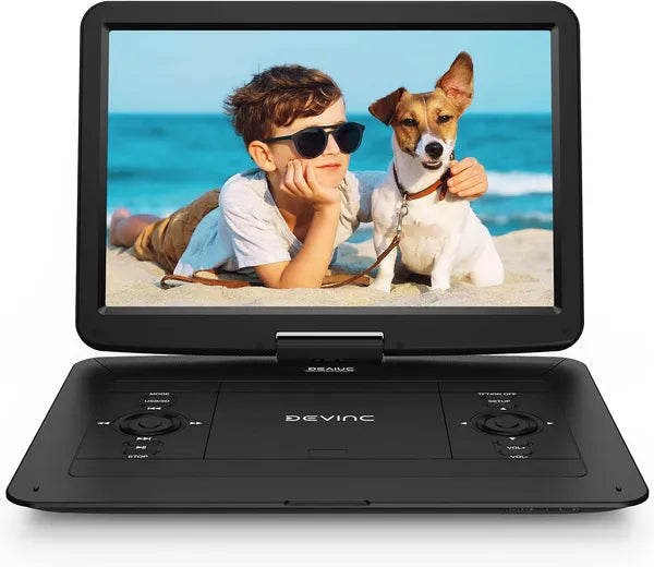 17.9" Portable DVD Player With 15.6" HD Swivel Screen, Support Multiple DVD CD Formats/USB/SD Card/Sync TV, 6 Hours...