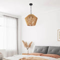 17  Boho Hemp Rope Pendant Light, Handcrafted Farmhouse Hanging Light Fixture For Kitchen Island, Dining Room, Or Bedroom, Natural Finish, Adjustable Height  Bulb Not Included