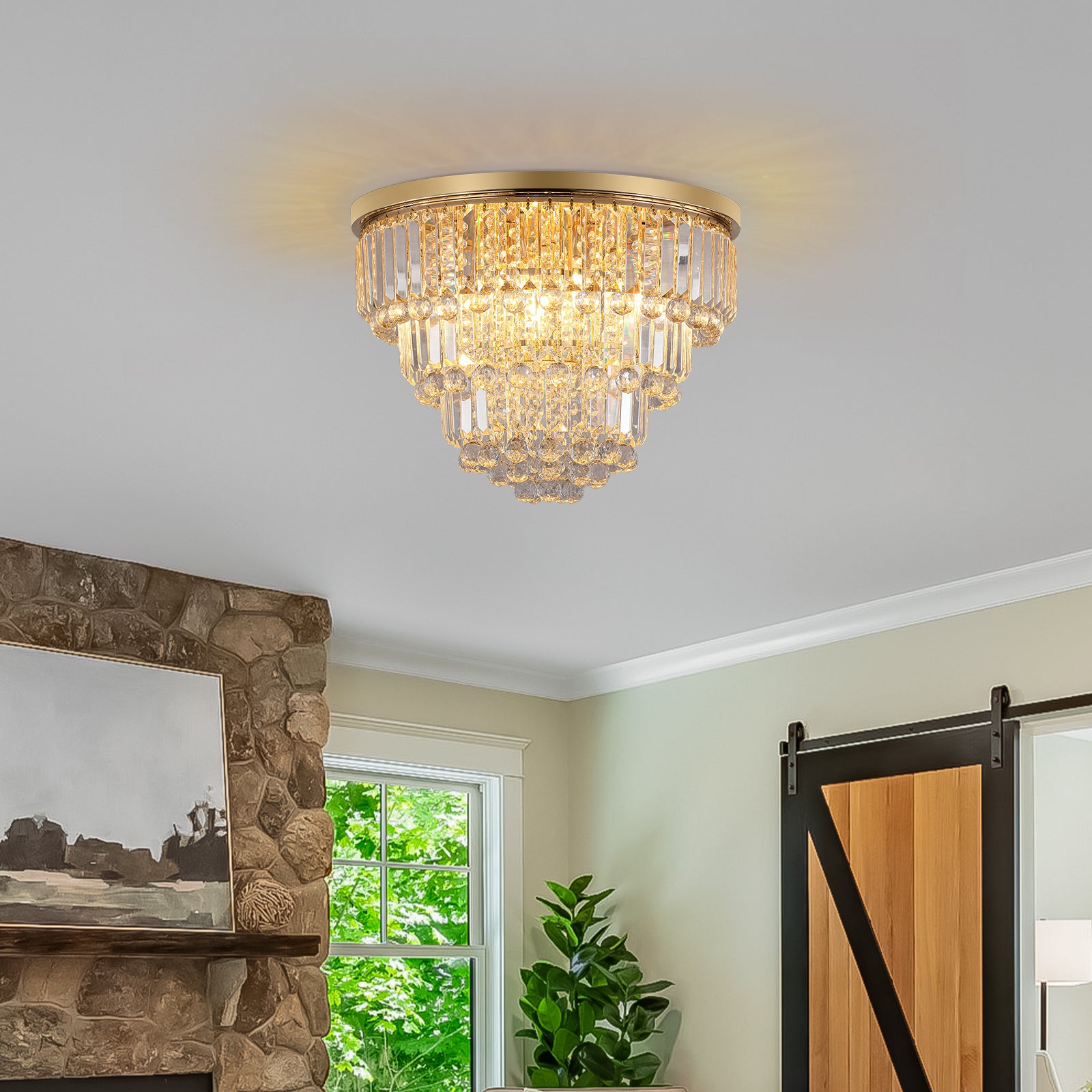 Same As W1340110372 L5009 Gold Luxury Modern Style Crystal Lights,large Ceiling Chandeliers,dining Room,living Room,bedroom Bulb Not Included