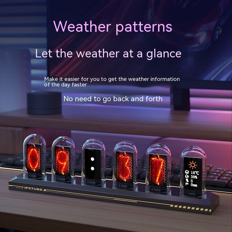 Magic Flavor Premium RGB Aluminum Alloy Simulation Nixie Tube Clock IPS Computer Desktop Decoration Destiny Stone...
