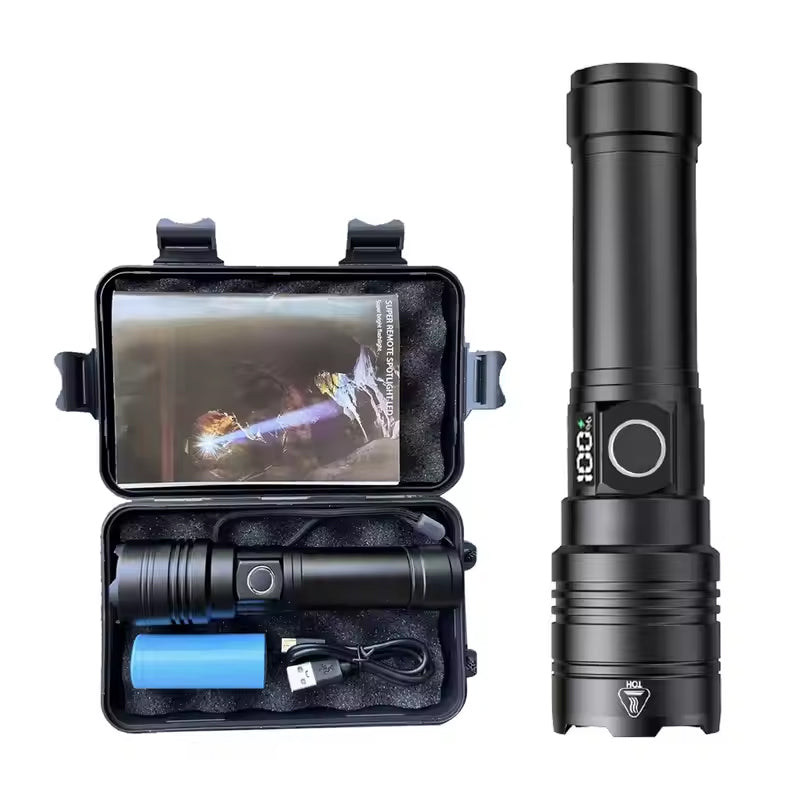 Rechargeable Flashlight 50000 Lumens Long Range Super Bright USB C LED Flashlight Long Life 5 Modes Powerful...