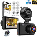 3-Inch Dash Cam Front 4K UHD Rear 1080P 170° Dual-Lens WiFi Driving Recorder HD Dual Recording Car Front Windshield DVR G-Sensor
