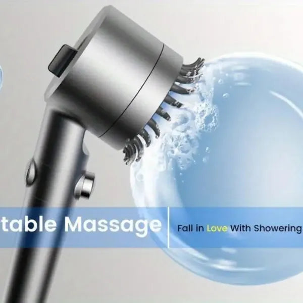 Shower Head, High Pressure Flow Multiple Modes, 5 Layers Filter, Hard Water Power Rinse, With Switch, Suitable For Pet Bathing, Vertical Shower, White Turbo Shower
