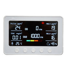 PT02 Plus 7In1 Smart Air Quality Monitor WIFI CO2 PM2.5 Pollen TVOC Laser Infrared Sensor Home Safety Essential