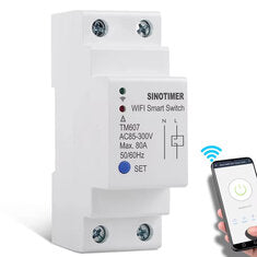 TM607 80A Tuya Smart WiFi Timer Countdown Time Switch APP Wireless Remote Contro