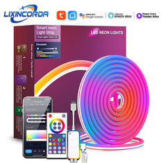 LIXINCORDA Smart LED RGB Neon Strip Lights Bluetooth Color Changing Lights LED S