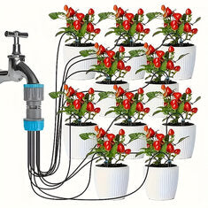 1 Set Garden Automatic Irrigation Device Horticulture Irrigation System with 10 Dripper Greenhouse Balcony Pot Plant Accessories Drip Irrigation Device