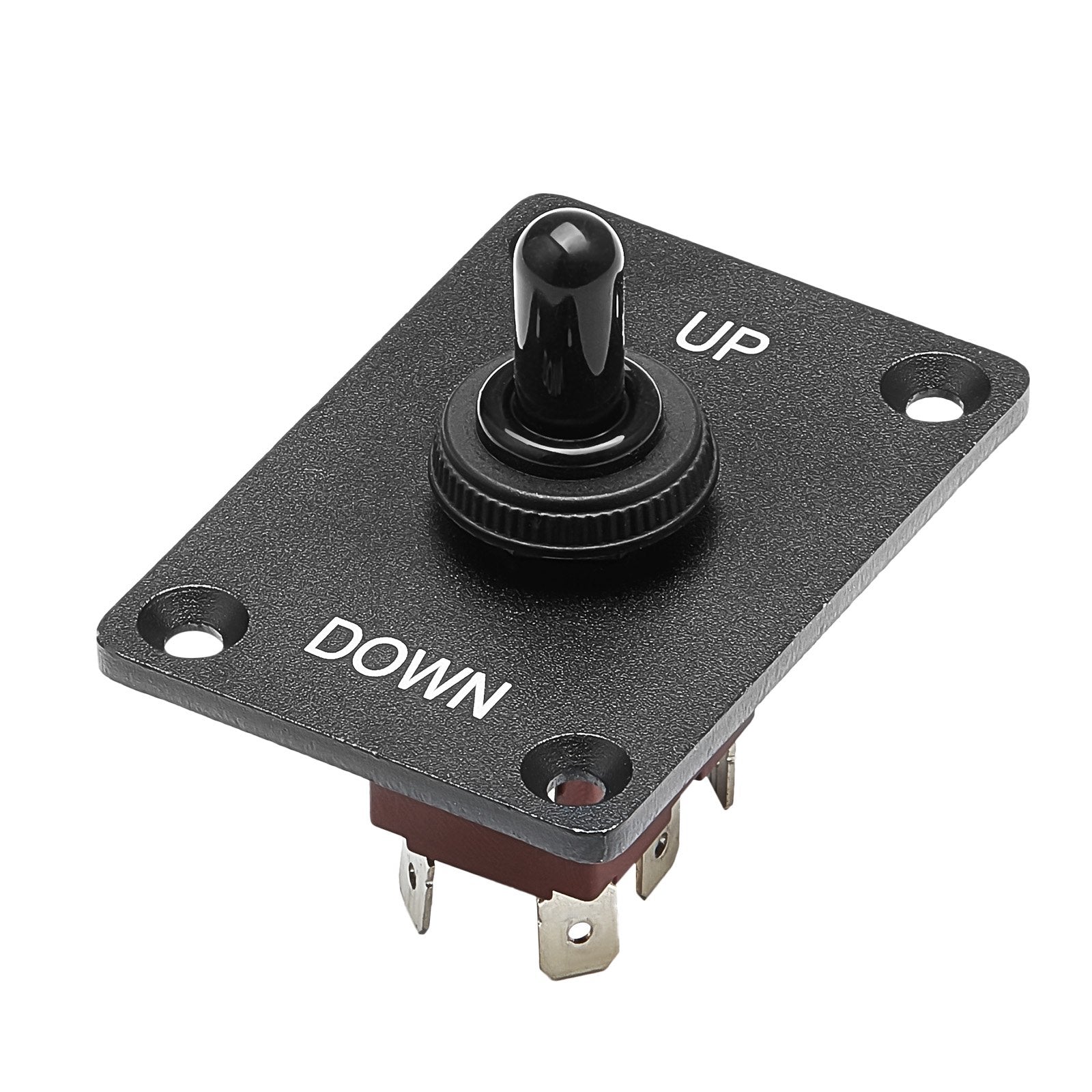 Toggle Switch, 6 Pin Momentary Polarity Reversing Toggle Switch (ON)-Off-(ON) DC 12V/30A AC 250V/15A - With Up Down Mounting Panel & Waterproof Boot Cap For Auto Car Marine Boat