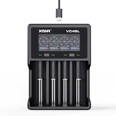 XTAR VC4SL QC3.0 LCD Screen Display 3.6V/3.7V/1.2V Li-ion Battery Charger 4-Slots Type-C Fast Charging Current Optional for 18650/21700 AAA AA Battery