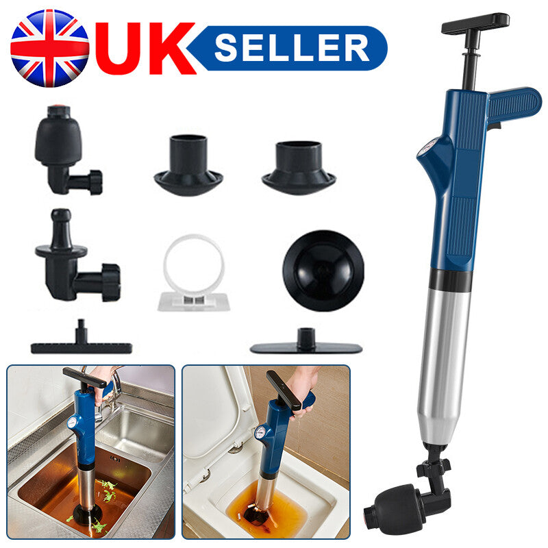 High Pressure Air Drain Blaster Sewer Toilet Plunger Opener Powerful Clean