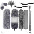 Feather Duster 8 Pack Extendable Bendable Washable Cobweb Brush With Pole