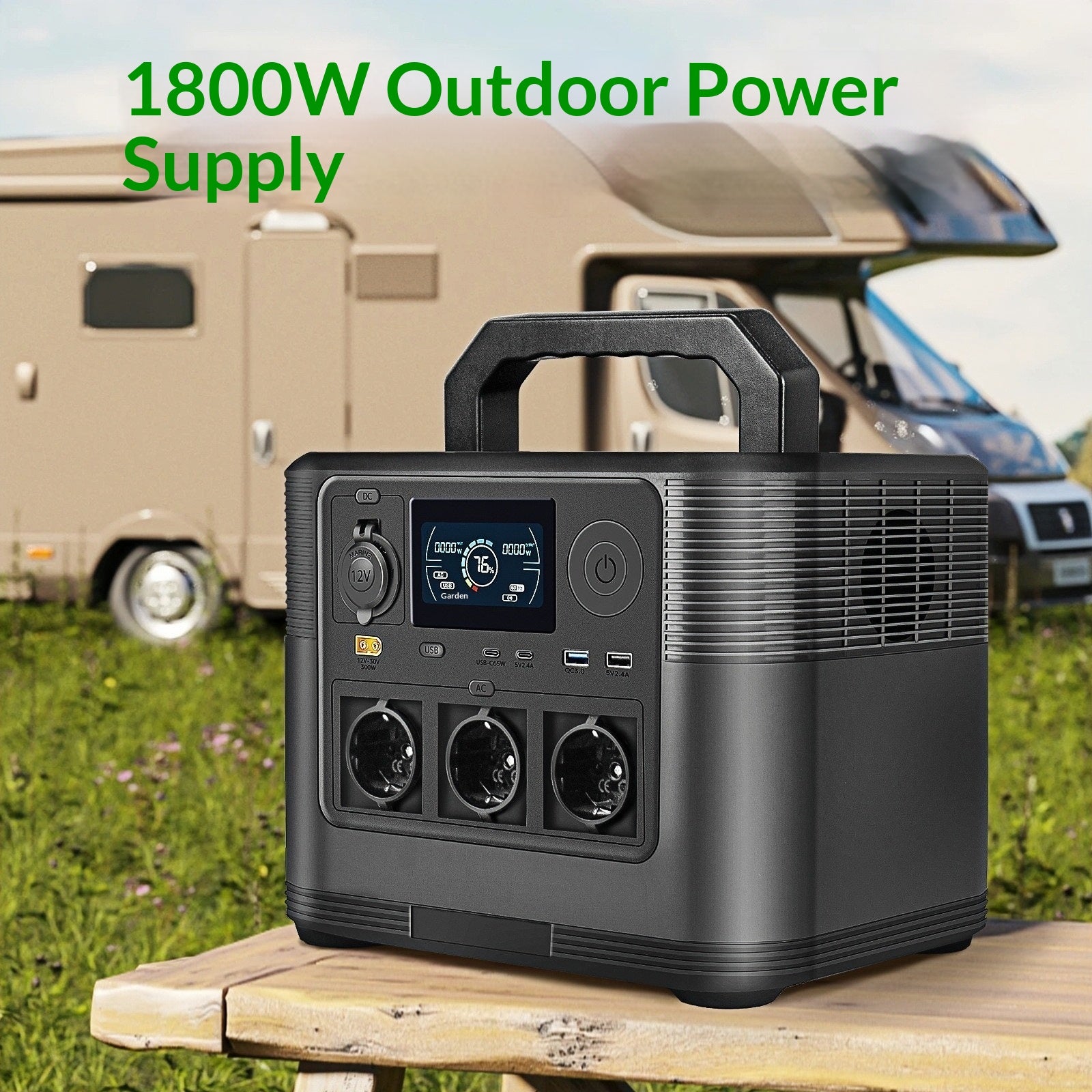 1800W High-Capacity Outdoor Energy Storage LiFePO4 Portable Power Station — kaufen online Deutschland