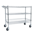 Heavy Duty Rolling Utility Cart,3 Tier Rolling Carts With Wheels,with Handle Bar & Shelf...