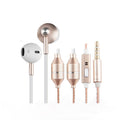 Earplug Type Wire Control With Microphone Transparent Air Duct Radiation-Proof Music Headphones