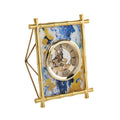 European Style Living Room Bedroom Desktop Electronic Silent Metal Clock And Watch Model Room Soft-Covered Clock...