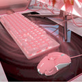 Pink Real Mechanical Keyboard And Mouse Set Girls Cute Gaming Games Dedicated Wired Green Axis Red Axis Girl Heart...
