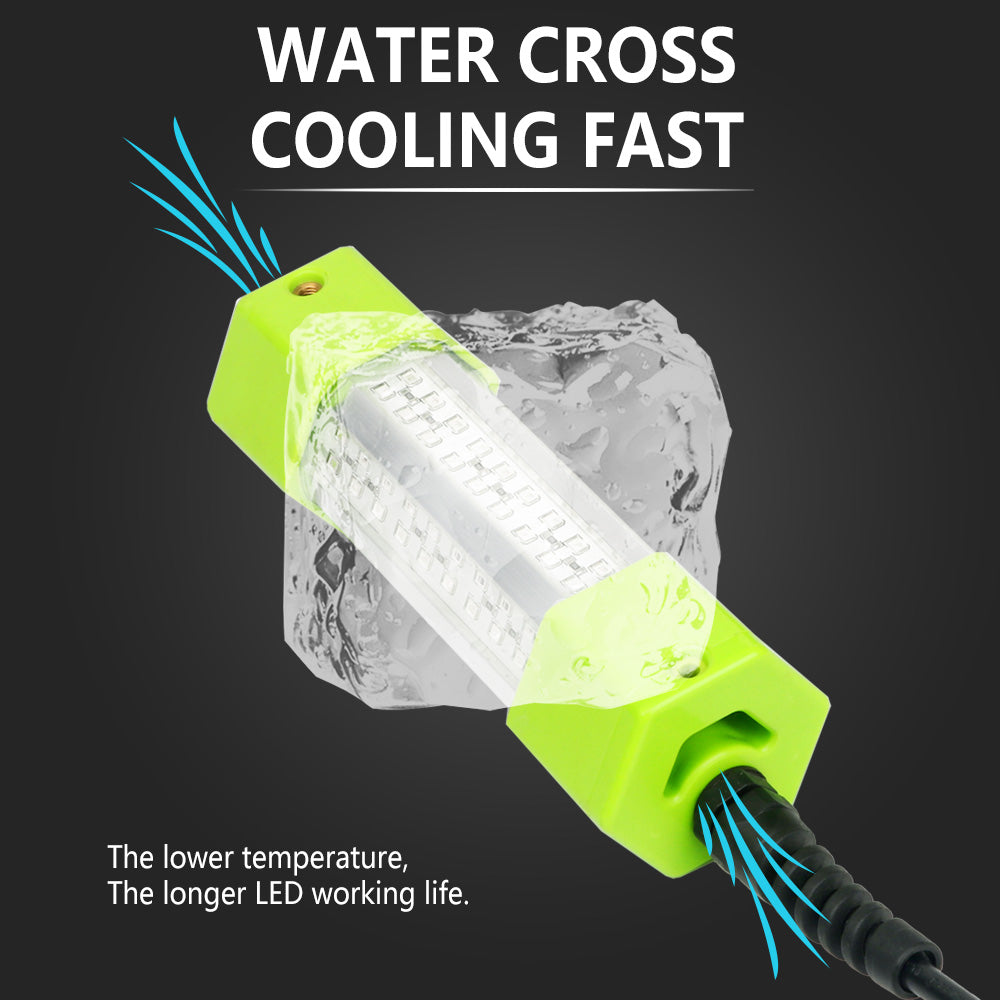 12V Underwater Fish Lure Light 100 Watt Yellow Green Set Fish Fishing Fishing Light Raft Fishing Light Night Fishing...