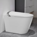 Elongated Smart Toilet With Bidet Built In,Tankless Design For Bathroom, Auto Open Close Seat, Foot Kick, LED Display,Night Light, Warm Water & Dryer,White