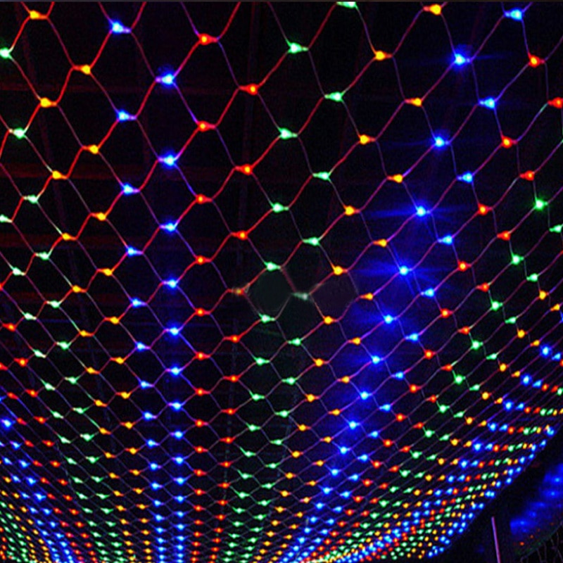 Christmas led lights string lights outdoor waterproof fishnet lights full of stars paved holiday lights wedding ins...