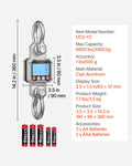 Digital Crane Scale, 6600 Lbs/3000 Kg Max Capacity, Heavy Duty Industrial Hanging Scale With Cast Aluminum Case & LCD Display, 1 Lbs Division & 3 Unit Switch, Remote Control For Garage Factory