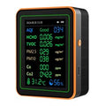 ZN-MT22 12-in-1 Air Quality Monitor AQI CO2 CO Formaldehyde TVOC PM2.5 PM10 Temperature Humidity TFT Screen 1200mAh Battery High-Precision Sensors