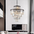 Same As W1340P188535-L5002-600-B  24  Luxury Crystal Chandelier With Black Finish -Elegant 15-Light 5 Tier Pendant Light Fixture For Living Room, Dining Room, Or Entryway  Bulb Not Included