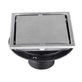 6 Inch Square Shower Drain With 2-in-1 Flat & Tile Insert Removable Cover, 304 Stainless Steel With Flange And Hair...