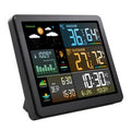 Electronic Weather Station Smart Color Screen Multi-function Alarm Clock Thermometer Hygrometer Weather Forecast Display with Outdoor Wireless Sensor
