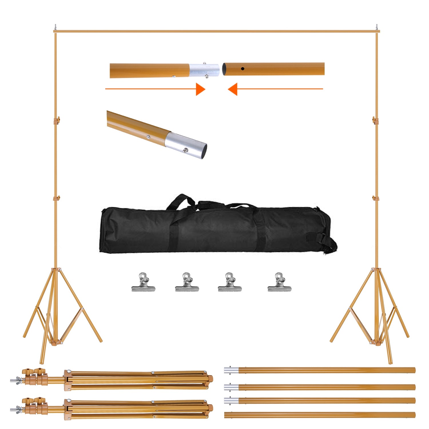 1Pc 6.5 Plus 10ft Photo Video Studio Backdrop Background Stand Adjustable Heavy Duty Photography Backdrop Support...
