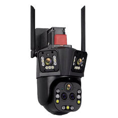 Q323 4MP Three Screen Security Camera Outdoor 20X Optical Zoom PTZ Full Color Night Vision Two Way Audio Human Detection Wireless WiFi Waterproof Surveillance Camera