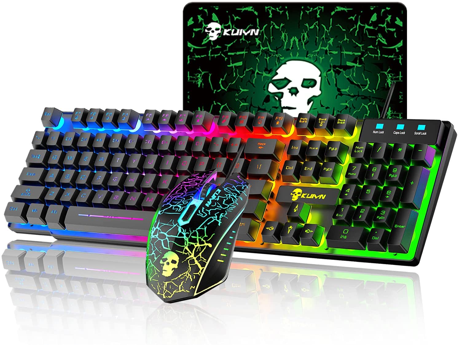 AU T6 Gaming Keyboard And Mouse Combo, RGB Backlit Keyboard & Mouse Set PS4 Xbox