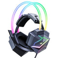 ONIKUMA X20 RGB Gaming Headset Wired Earphone 50mm Drive Unit Stereo Surround Sound Breathable Earmuff USB 3.5mm Wired Gamer Headphones with Omnidirectional Microphone