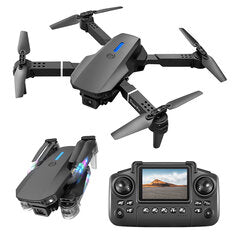 YLR/C E88 / E88D WiFi FPV with LCD Screen Controller HD Dual Camera Lighting Arms Optical Flow Positioning Colorful LED Light Foldable RC Drone Quadcopter RTF
