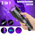 UV Torch Ultra Violet Flashlight Zoomable Blacklight Lamp LED Super Bright 250000lm 2 In 1 395nm Mini Pocket...