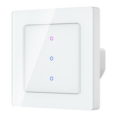 Tuya Smart WiFi Light Switch 1/2/3 Gang Tempered Glass Panel Switch with Schedule & Automation Function Smart Life APP Voice Control with Alexa Google Home