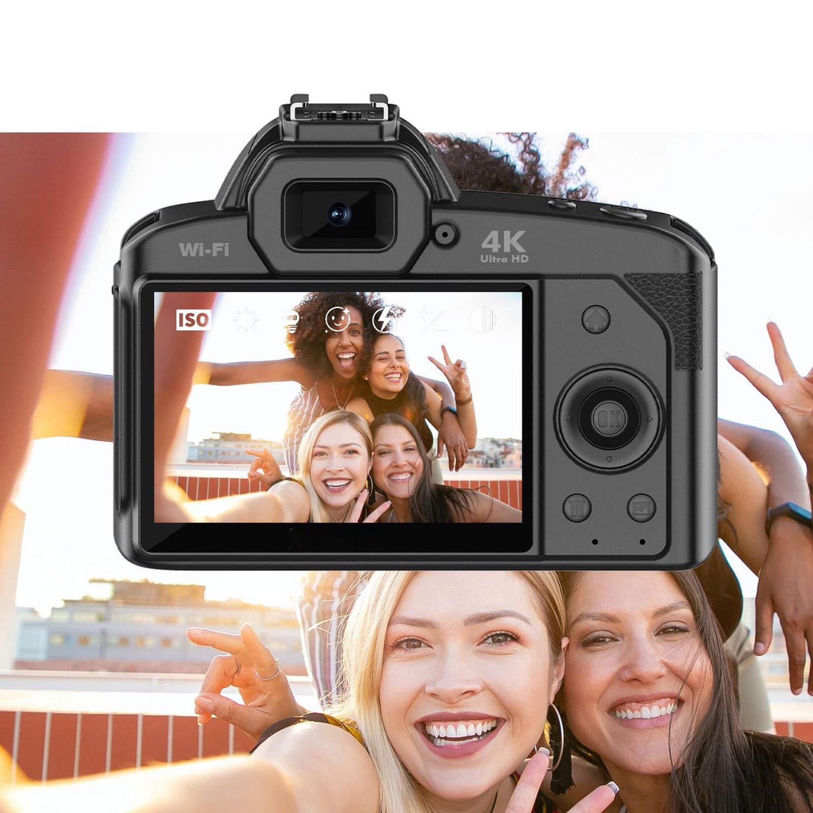 Digital Camera 3 Inch IPS Screen 4K 64MP 16x Digital Zoom Night Vision Wireless Dual Cameras Camcorder With Memory...