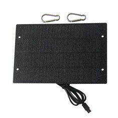 5W Solar Panel Charger ETFE 21.5 Percent Efficiency Monocrystalline Silicon Portable Waterproof Type-C for Outdoor Phone Power Bank Fans Lights Charging