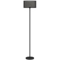 Floor Lamp For Living Room, Modern Standing Lamp With Double Layer Shade & Foot Switch, Minimalist Tall Pole Lampshade For Bedroom, Office, Black