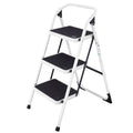 Folding 3-Step Ladder With Handgrip And Anti-Slip Platform