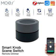 MOES Tuya ZigBe Smart Knob Switch Wireless Scene Button Controller Battery Powered Automation Scenario Smart Life App