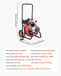 Drain Cleaner Machine 50 FT X 1/2 Inch, Auto Feed Sewer Snake Auger On Wheels, Portable Drain Cleaning Machine With 4 Cutters & Air-activated Foot Switch For 2" To 6" Pipes