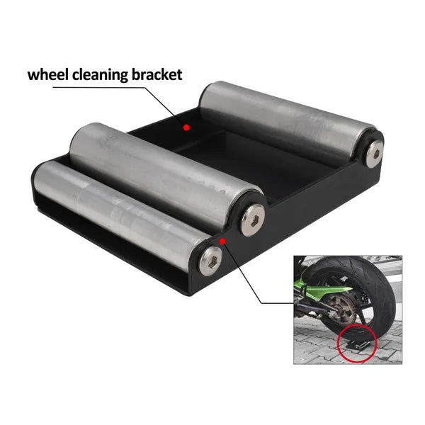 Motorcycle Wheel Cleaning Stand With Motorcycle Bike Cleaning Brush Kit, Cleaning Wash Kit With Storage Bag For Tire...